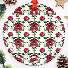 Retro 1880s Flowers Pattern 2 Round Filigree Ornament (two Sides)