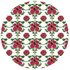 Retro 1880s Flowers Pattern 2 Wooden Bottle Opener (round)