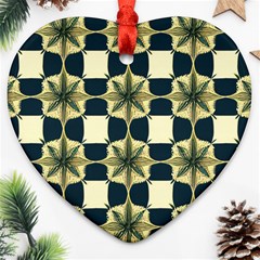Royal Fractal Pattern Heart Ornament (two Sides)