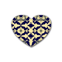 Royal Fractal Pattern 3 Rubber Coaster (heart)
