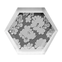 Retro 40s 50s Mexico Flowers Pattern 2 Hexagon Wood Jewelry Box