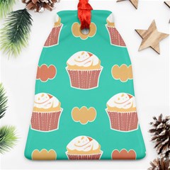 Retro 40s 50s Cupcake Pattern 3 Bell Ornament (two Sides)