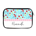 Personalized Name Any Text Fruit with Checked Pattern Line Apple MacBook Pro 17  Zipper Case Front