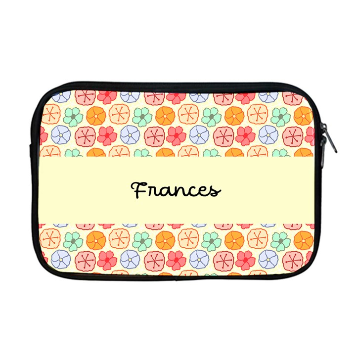 Personalized Name Any Text Round Flower Apple MacBook Pro 17  Zipper Case