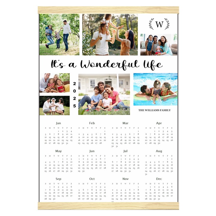 Personalized Family Calendar Canvas Yearly Calendar 16  x 22 