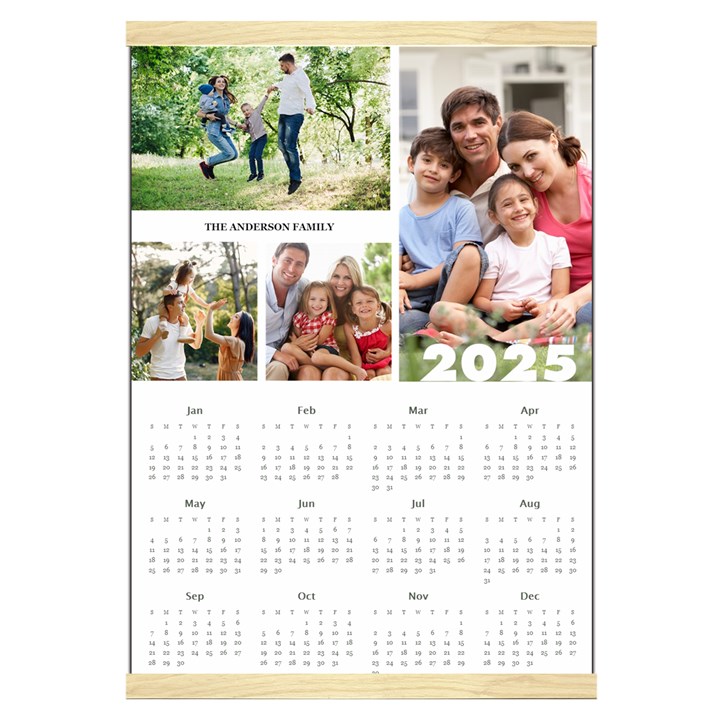 Personalized Family Calendar Canvas Yearly Calendar 16  x 22 