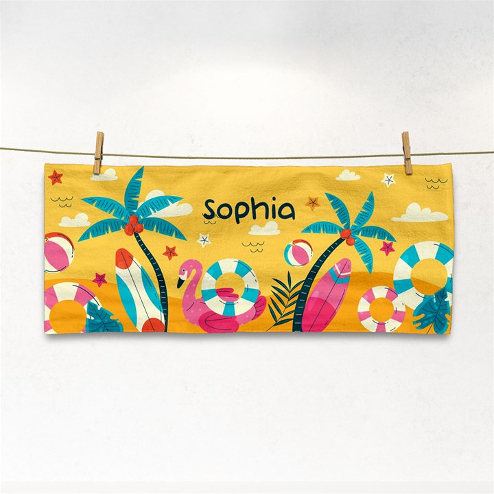 Personalized Tropical Summer Name Any Text Hand Towel Hand Towel