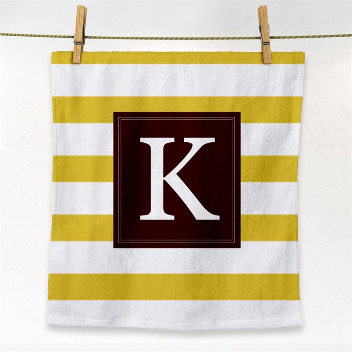 Stripes Pattern Monogram Face Towel