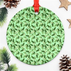 Leaves Pattern Texture Seamless Round Ornament (two Sides)