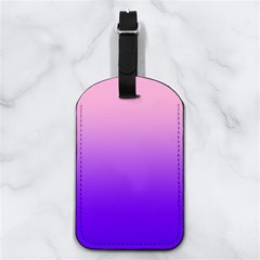 Cotton Candy Pink To Indigo Violet Linear Gradient Nappa Leather Luggage Tag Rectangle