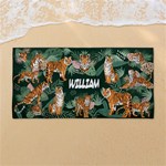 Custom Tiger Illustration Any Text Name 54 X27  Super Absorbent Beach Towel	 Front