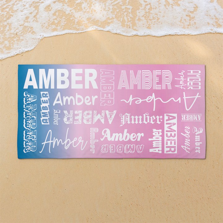 Custom Color Any Text Name 54 X27  Super Absorbent Beach Towel	
