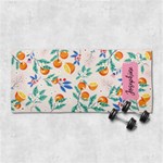 Custom Orange Illustration Summer Vibes Name Any Text 29 X13  Super Absorbent Gym Sports Towel Front