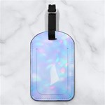 Glitter Style Any Text Name Nappa Leather Luggage Tag Rectangle Back