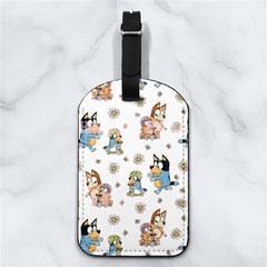 Bluey, Bluey Merch, Bluey Pattern, Bluey Bluey, Bingo, Bluey Design, Bluey Dog Nappa Leather Luggage Tag Rectangle