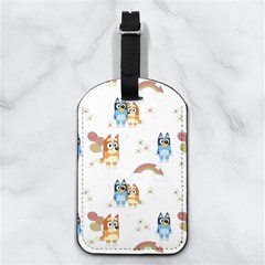Bluey, Bluey Merch, Bluey Pattern, Bluey Bluey, Bingo, Bluey Design, Bluey Dog Nappa Leather Luggage Tag Rectangle