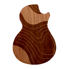 Abstract Topographic Guitar Shape Wood Guitar Pick Holder Case And Picks Set