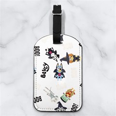 Bluey, Bluey Merch, Bluey Pattern, Bluey Bluey, Bingo, Bluey Design, Bluey Dog Nappa Leather Luggage Tag Rectangle