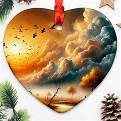 Nature Storm Painting Ornament (heart)