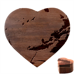 Nature Storm Painting Heart Wood Jewelry Box