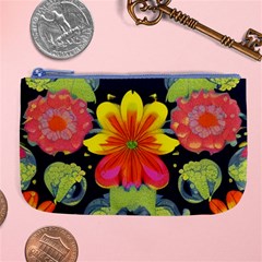 Mid Century Retro Floral 1970s 1960s Pattern 54 Large Coin Purse