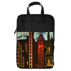 Sci-fi Futuristic Science Fiction City Neon Scene Artistic Technology Machine Fantasy Gothic Town Bu Foldable Shoe Storage Bag