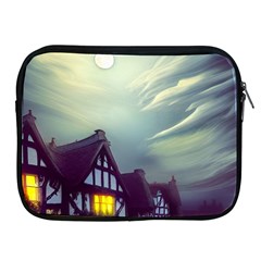 Village Moon Cloudy Historical Tudor Architecture Houses Town Night Windows City Apple Ipad 2/3/4 Zipper Cases