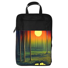 Outdoors Night Moon Full Moon Trees Setting Scene Forest Woods Light Moonlight Nature Wilderness Lan Foldable Shoe Storage Bag
