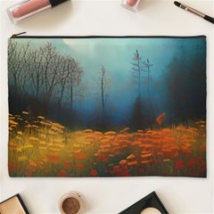 Wildflowers Field Outdoors Clouds Trees Cover Art Storm Mysterious Dream Landscape Cosmetic Bag (xxxl)