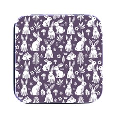 Easter Bunny Pattern Square Metal Box (black)