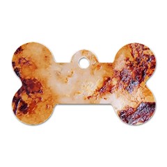 Burnt Paper Texture Print Design Dog Tag Bone (one Side)