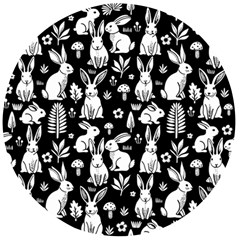 Easter Bunny Pattern Wooden Bottle Opener (round)