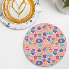 Ice Cream Donut Sweets Candie Uv Print Round Tile Coaster