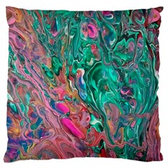Green Pour Large Cushion Case (one Side)