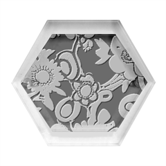 Mid Century Retro Floral 1970s 1960s Pattern 70 Hexagon Wood Jewelry Box